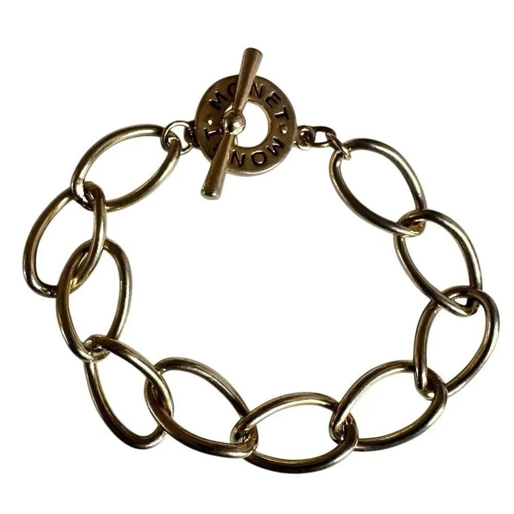 Monet Gold-Tone Oval Link Toggle Bracelet